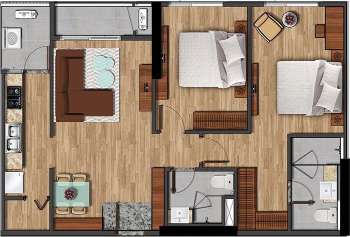 Mặt bằng căn hộ Akari diện tích 84.39m2. Mặt bằng căn hộ Akari diện tích 84.39m2.