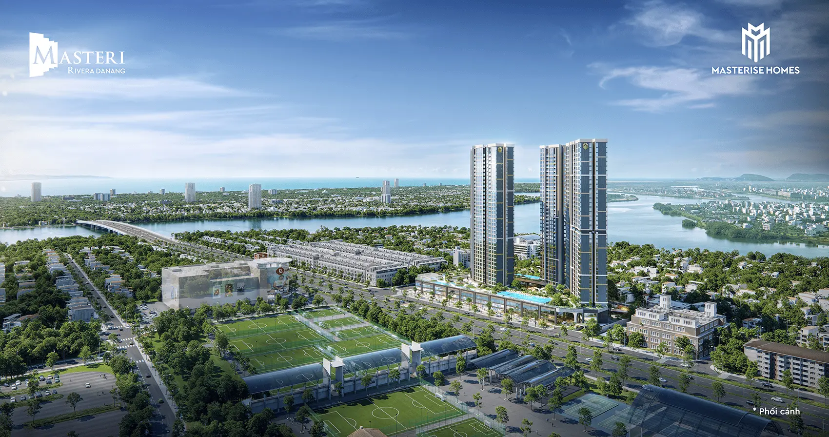 Dự án Masteri Rivera Đà Nẵng tại trung tâm quận Hải Châu với tầm nhìn sông thoáng đạt.