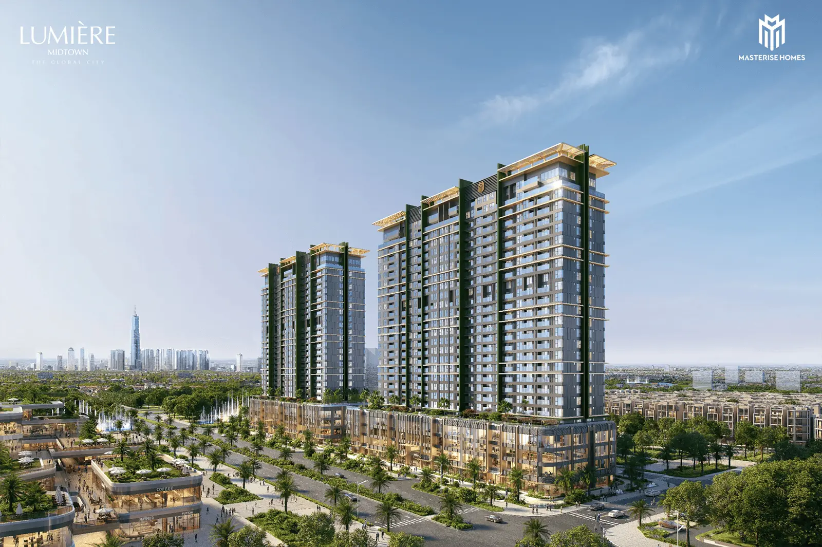 LUMIÈRE Midtown – Biểu tượng mới tại The Global City, TP. Thủ Đức, nơi giao thoa giữa kiến trúc hiện đại và thiên nhiên.