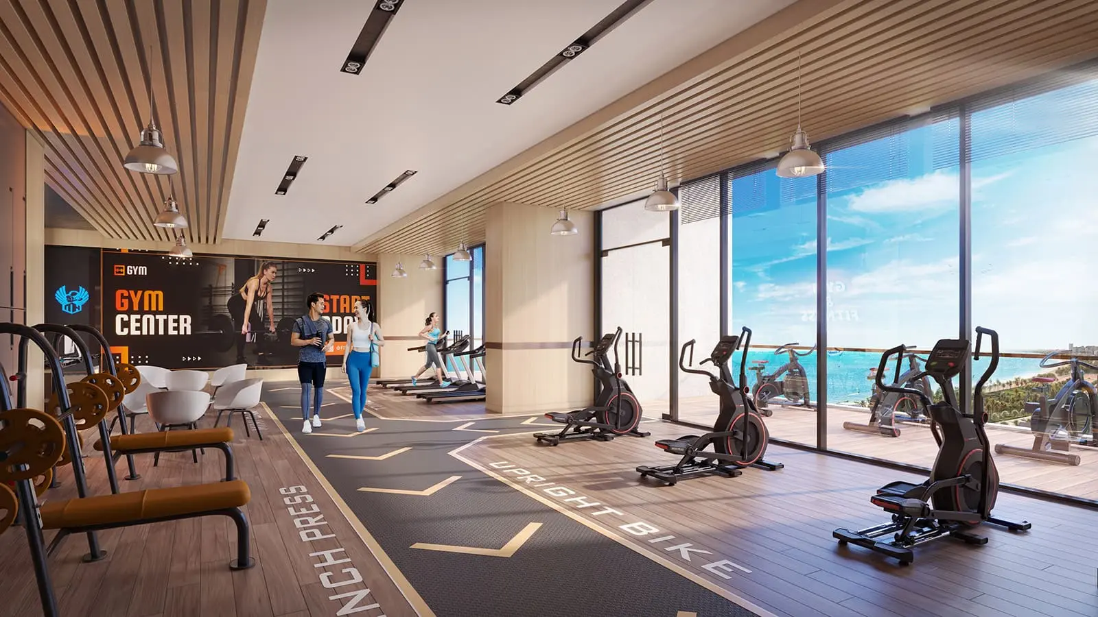 Phòng gym hiện đại tại Sun Costa Residences Đà Nẵng, nơi cư dân thỏa sức rèn luyện sức khỏe với tiện ích 5 sao.