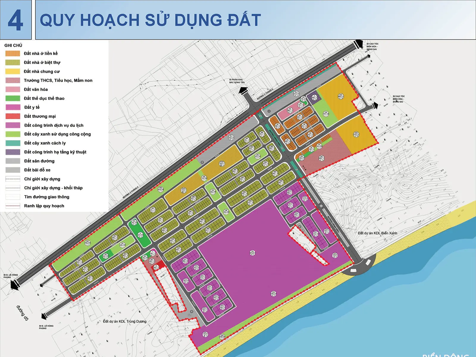 Quy hoạch sử dụng đất của dự án Sun Group Vũng Tàu tại đường 3 Tháng 2, Vũng Tàu.