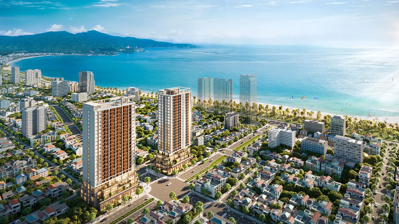 Toàn cảnh dự án Sun Costa Residences Đà Nẵng với vị trí “kim cương” gần biển Mỹ Khê.