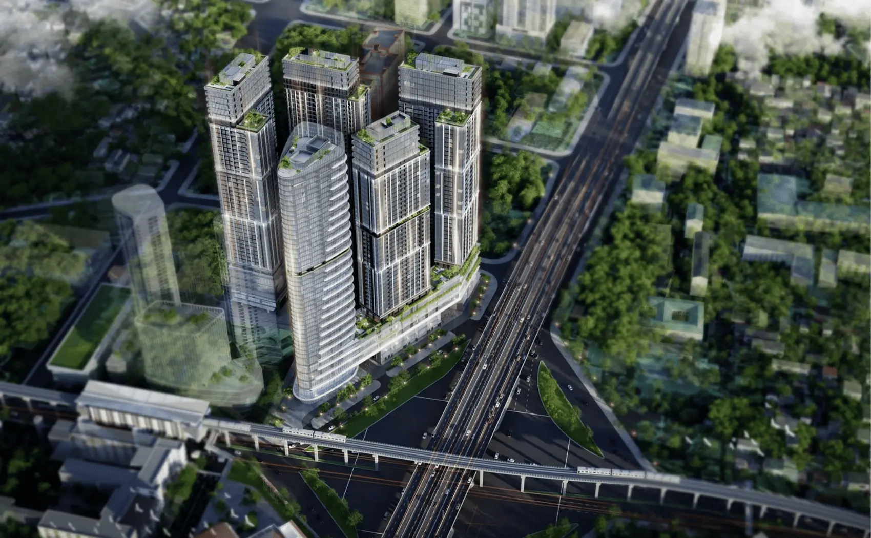 Sun Group Cầu Giấy: Tòa nhà phức hợp cao cấp tại trung tâm Hà Nội, liền kề công viên Cầu Giấy.